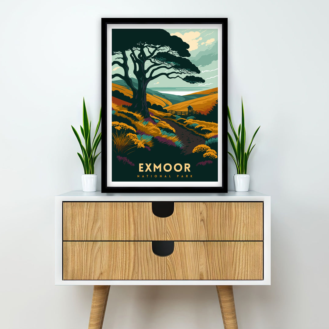 Exmoor National Park Travel Print | Exmoor Poster | Exmoor Print | Fine Art Print | National Park | Exmoor Landscape | Travel Poster