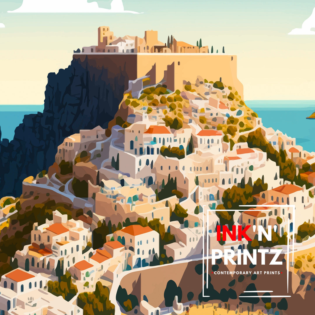 Lindos Travel Poster | Travel Poster