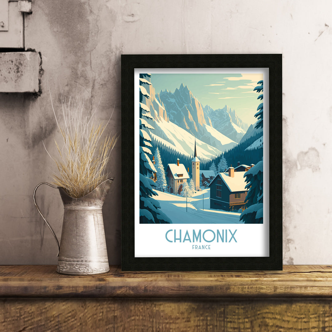 Chamonix Travel Poster | Ski Poster