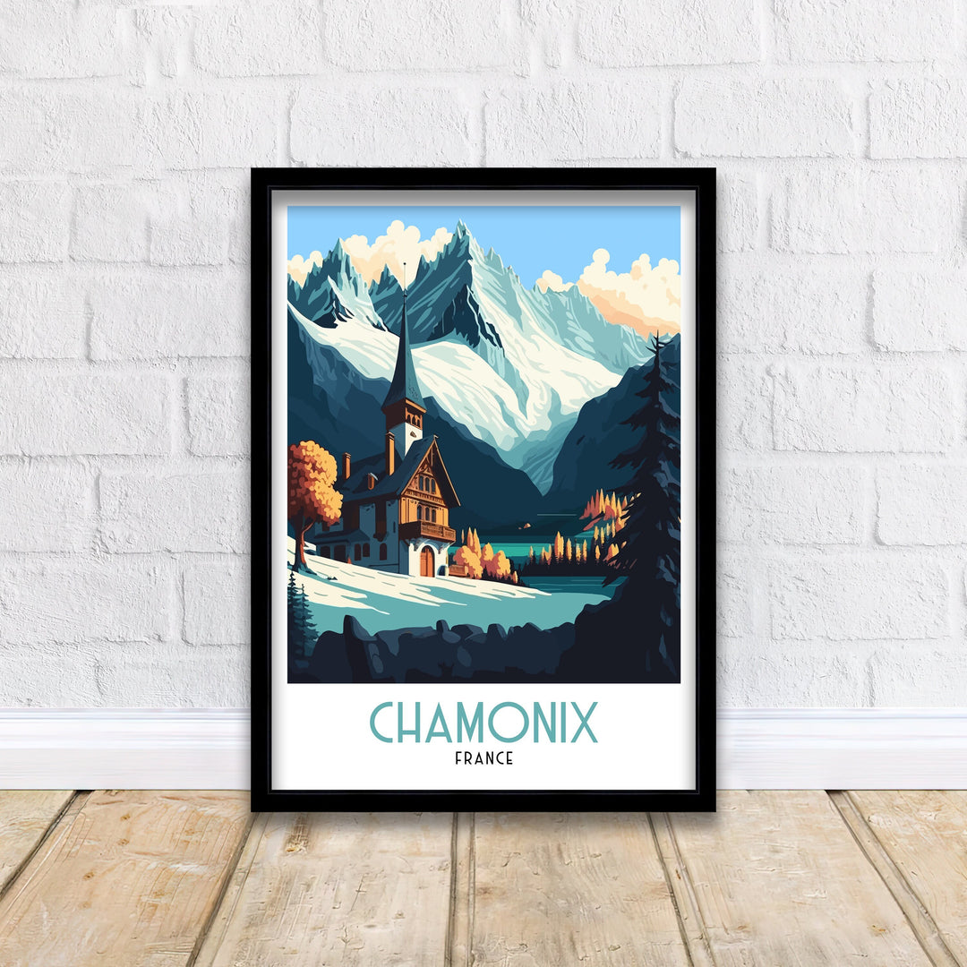 Chamonix Travel Poster | Ski Poster
