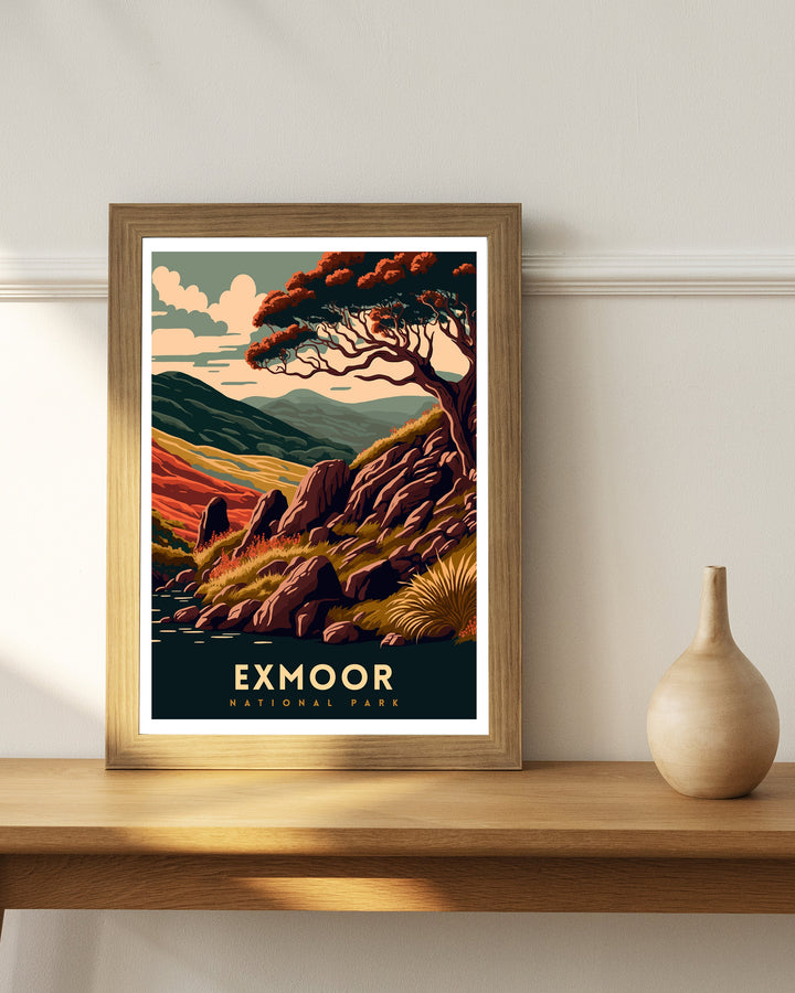 Exmoor National Park Travel Print | Exmoor Poster | Exmoor Print | Fine Art Print | National Park | Exmoor Landscape | Travel Poster