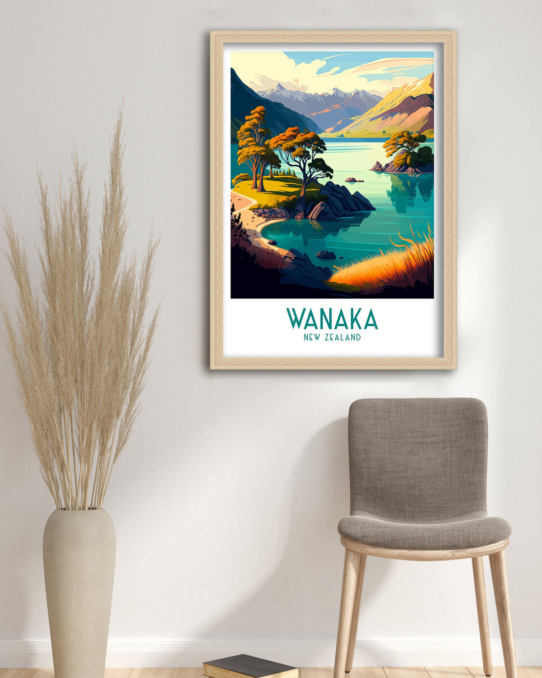 Wanaka Travel Poster Wanaka Wall Decor Wanaka Home Living Decor Wanaka New Zealand Wanaka Illustration Travel Poster Gift For Wanaka