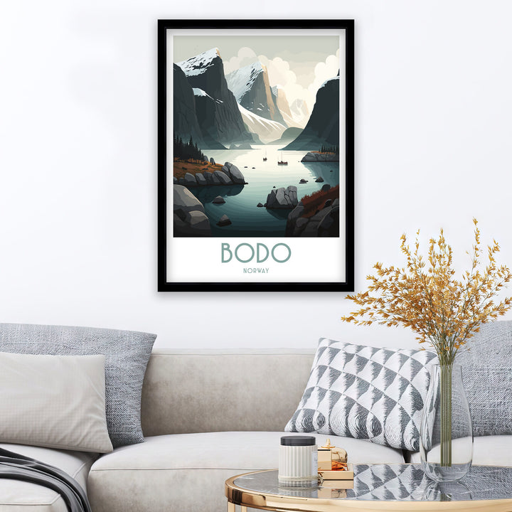 Bodo Norway Travel Poster Bodo Wall Decor Bodo Home Living Decor Bodo Norway Illustration Travel Poster Gift For Bodo