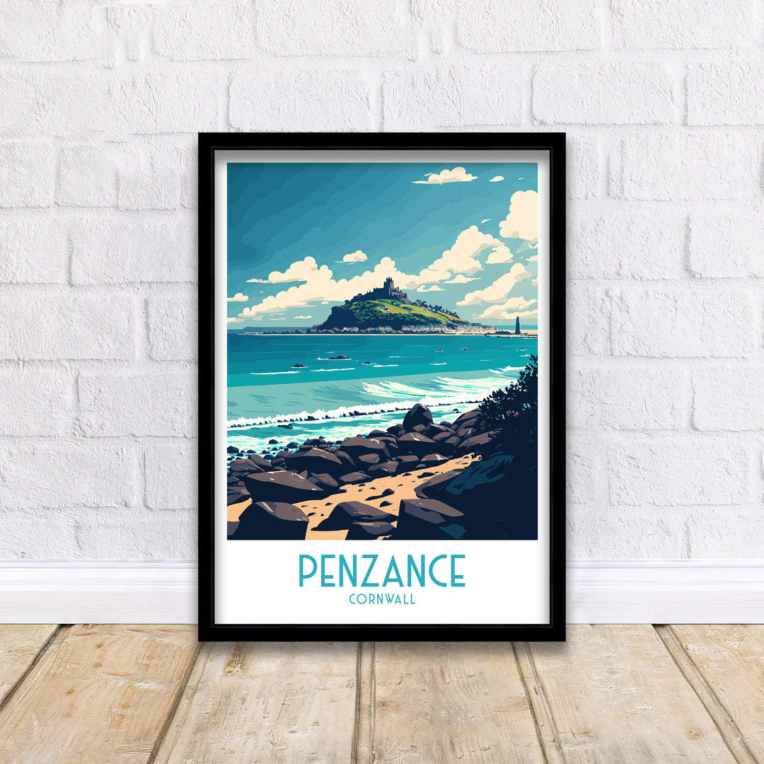 Penzance Travel Print | Cornwall | Penzance | Travel Poster | Penzance Poster | Cornwall Print | Print | Poster | Cornwall Travel Art