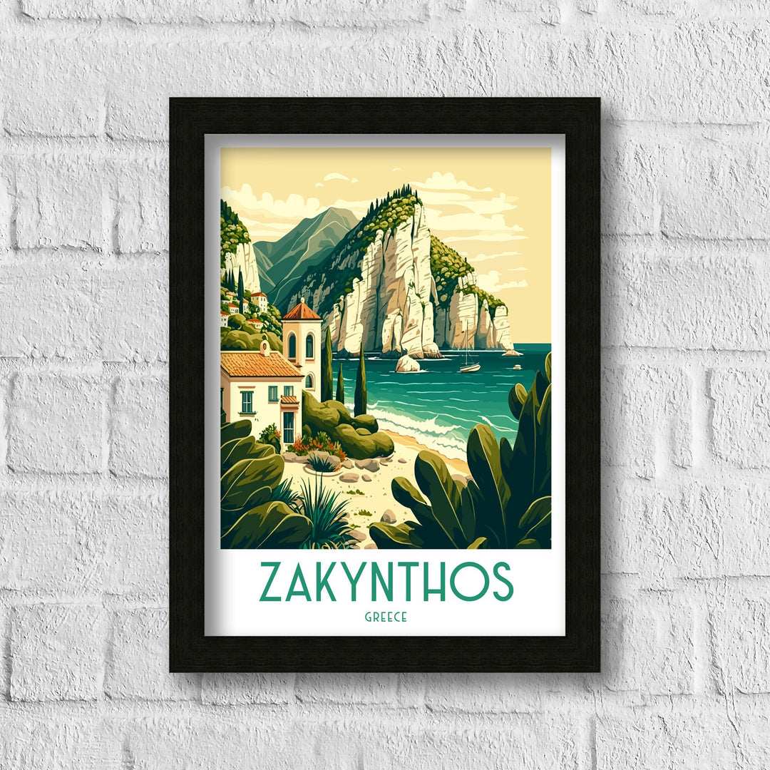 Zakynthos Greece Travel Poster Zakynthos Wall Decor Capri Home Living Decor Zakynthos Greece Illustration Travel Poster Gift For Zakynthos