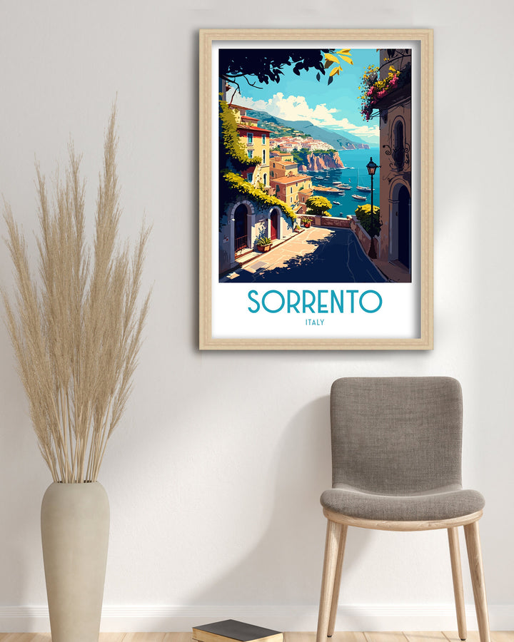 Sorrento Italy Travel Poster Sorrento Wall Decor - Sorrento Poster Italy Travel Posters Sorrento Art Poster Sorrento Italy Illustration