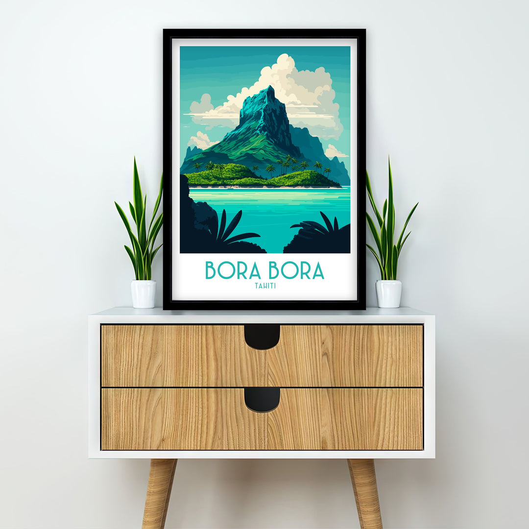 Bora Bora Travel Print | Travel Poster | French Polynesia | Bora Bora Print | Bora Bora | Bora Bora Wall Art | Travel Print | Bora Bora