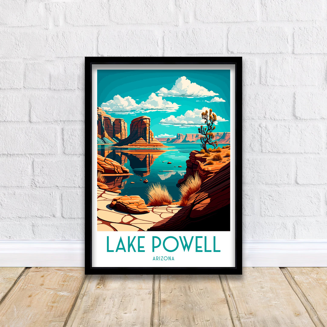 Lake Powell Arizona Travel Poster Arizona Wall Decor Lake Powell Poster USA Travel Posters Lake Powell Art Poster Lake Powell Illustration