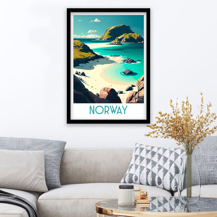 Southern Norway Travel Poster, Norway Wall Art, Norway Home Decor, Norway Landscape Art, Norway Gift, Norway Illustration, Norway Poster