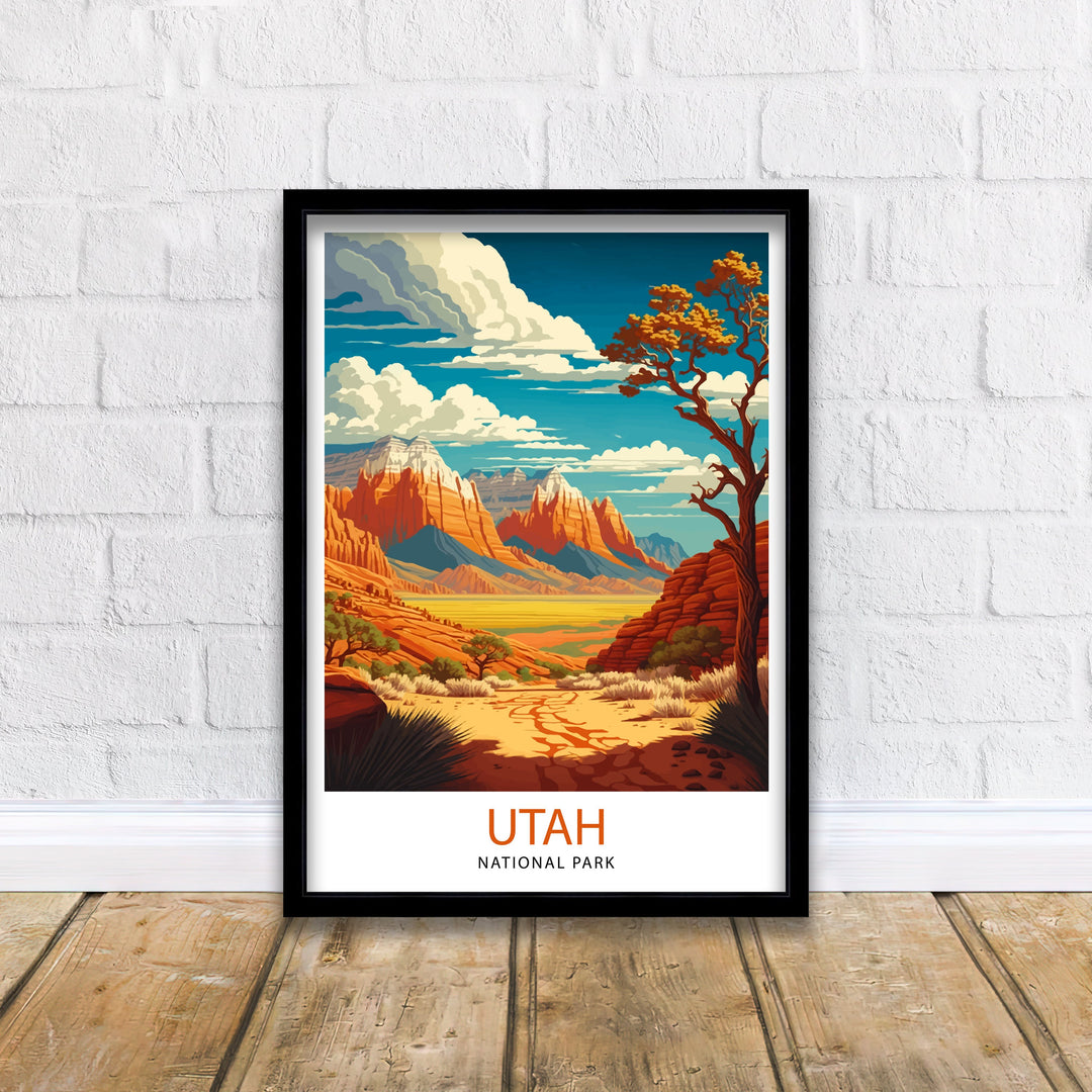 Utah National Park Travel Poster Utah Wall Art USA Home Living Decor Utah Illustration Travel Poster Gift For Utah Nature Lover