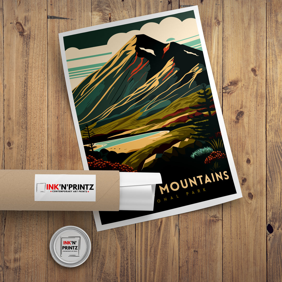 Mourne Mountains Poster Mourne Mountains Wall Art Ireland Travel Poster Home Decor Gift Mourne Mountains Illustration