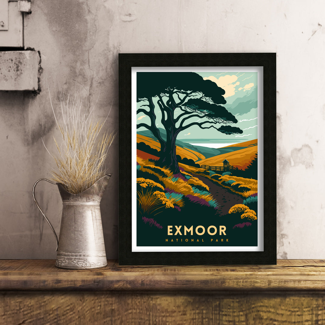 Exmoor National Park Travel Print | Exmoor Poster | Exmoor Print | Fine Art Print | National Park | Exmoor Landscape | Travel Poster