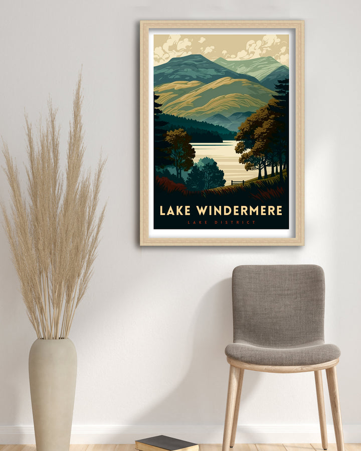 Lake Windermere Travel Poster | Lake District Poster