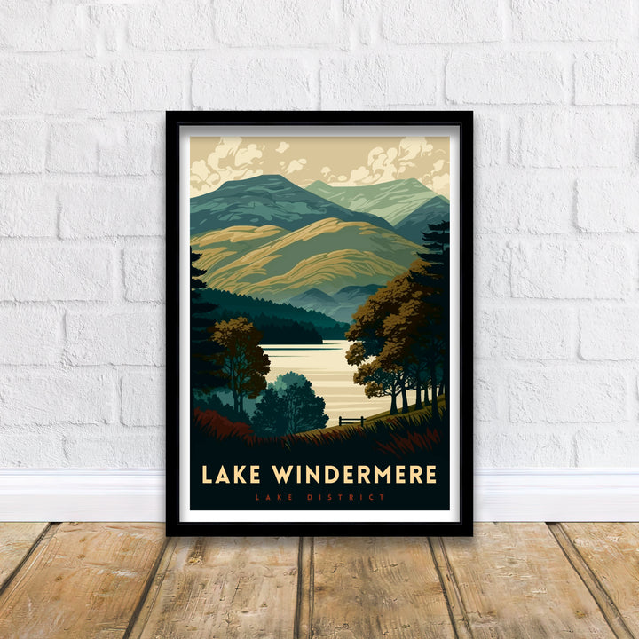 Lake Windermere Travel Poster | Lake District Poster