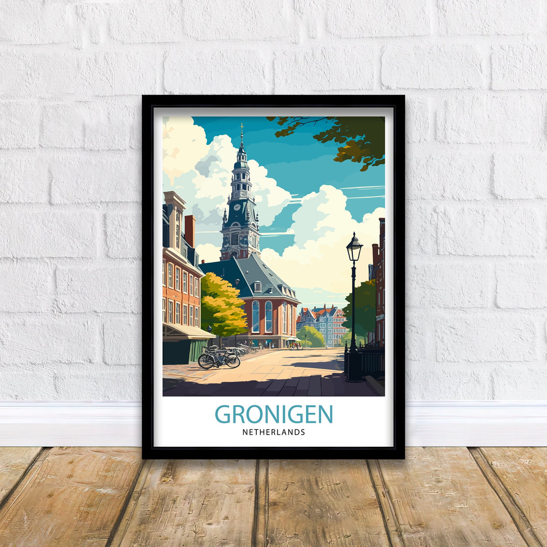 Groningen Netherlands Travel Poster Groningen Wall Decor Groningen Home Living Decor Groningen Illustration Travel Poster Gift For Groningen