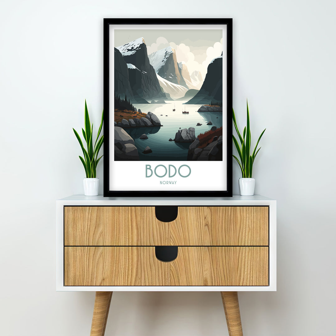 Bodo Norway Travel Poster Bodo Wall Decor Bodo Home Living Decor Bodo Norway Illustration Travel Poster Gift For Bodo