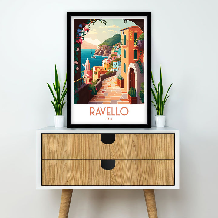 Ravello Italy Travel Poster Ravello Wall Decor Ravello Home Living Decor Ravello Italy Illustration Travel Poster Gift For Ravello