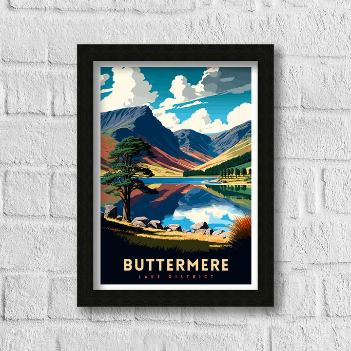 Buttermere Lake District Travel Poster Buttermere Wall Art Buttermere Home Decor Buttermere Illustration Travel Poster Gift for Lake District