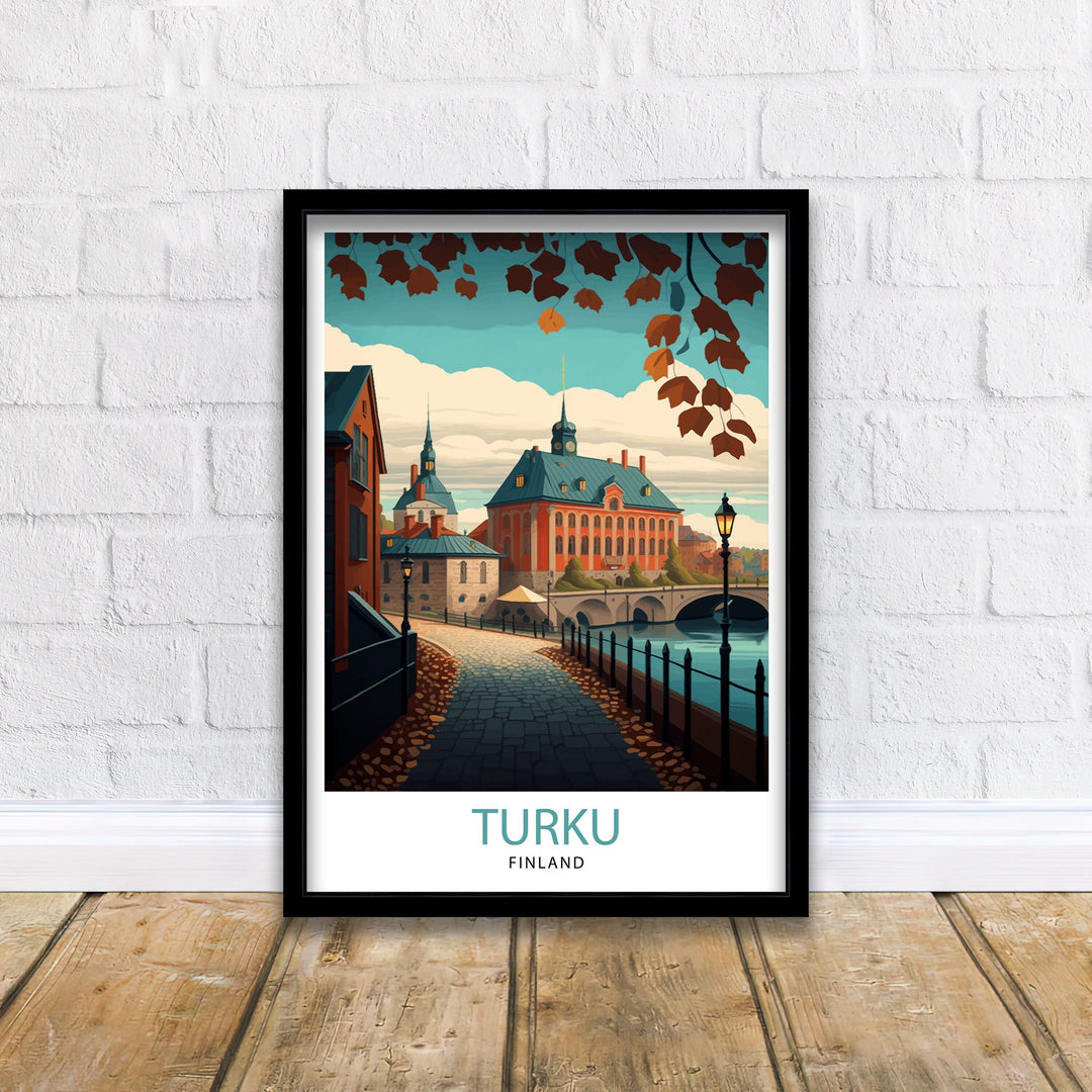 Turku Finland Travel Poster, Wall Decor, Home Living Decor, Finland Illustration, Travel Poster, Gift For Turku, Finland Home Decor