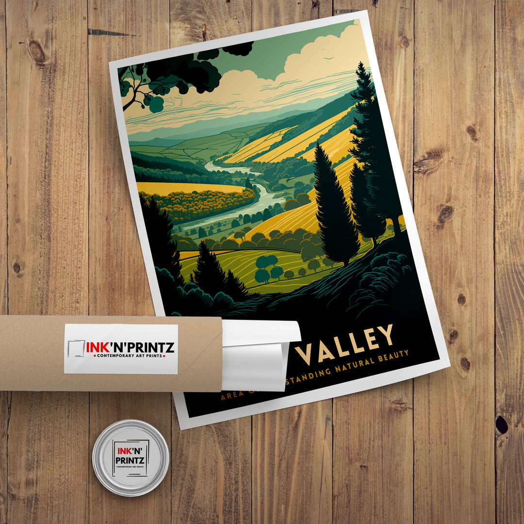 Wye Valley Travel Poster Wye Valley Wall Art Wye Valley Home Decor Wye Valley Illustration Travel Poster Gift for Wye Valley UK Travel Poster