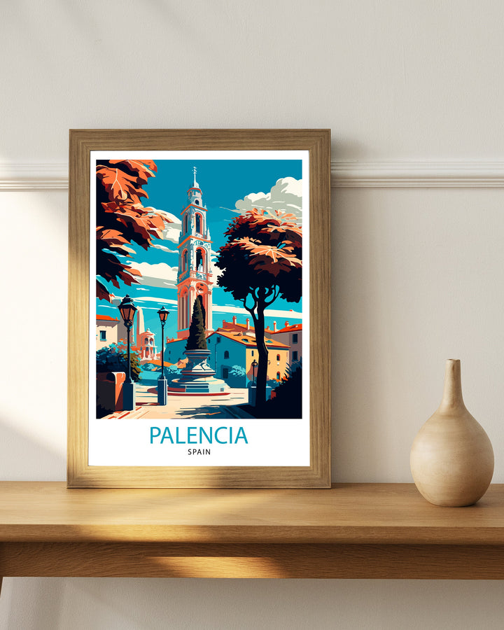 Palencia Spain Travel Print Palencia Wall Art Palencia Poster Spain Travel Prints Palencia Art Print Palencia Illustration Palencia