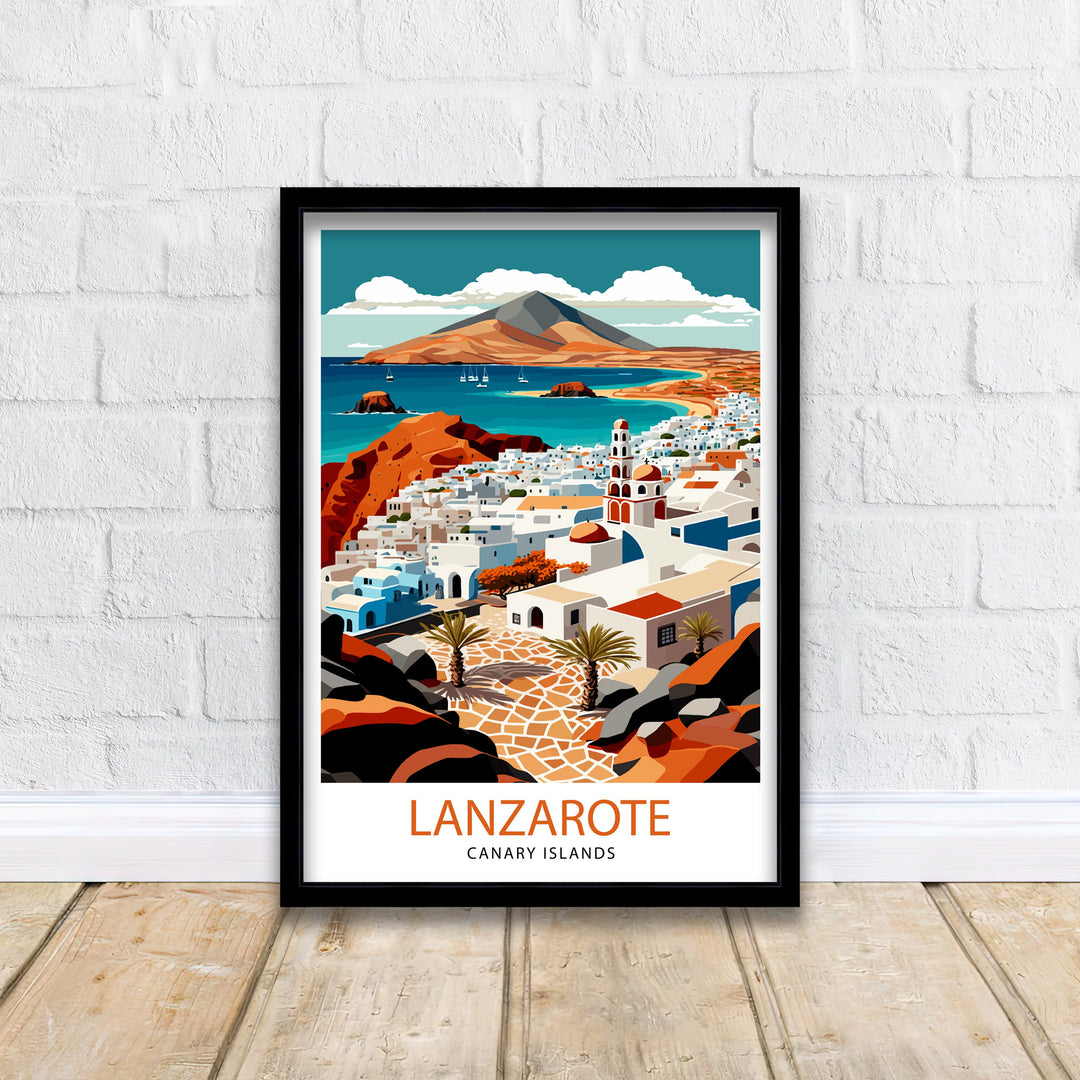 Lanzarote Travel Poster Lanzarote Wall Art Lanzarote Poster Spain Travel Posters Lanzarote Art Poster Lanzarote Illustration Lanzarote Wall