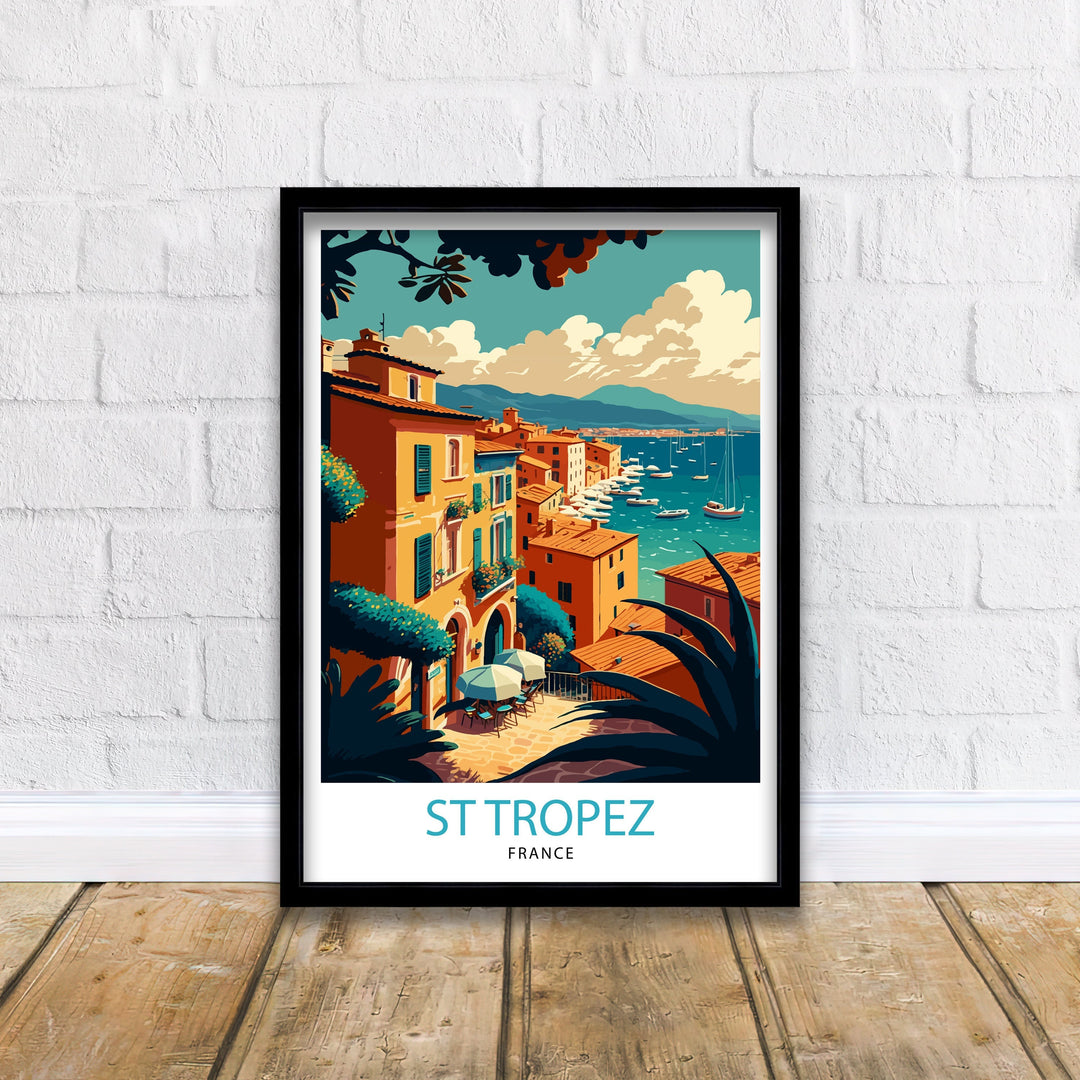 St. Tropez Riviera Travel Poster Wall Decor Home Living Decor France Illustration Trave Poster Gift French Riviera Home Decor