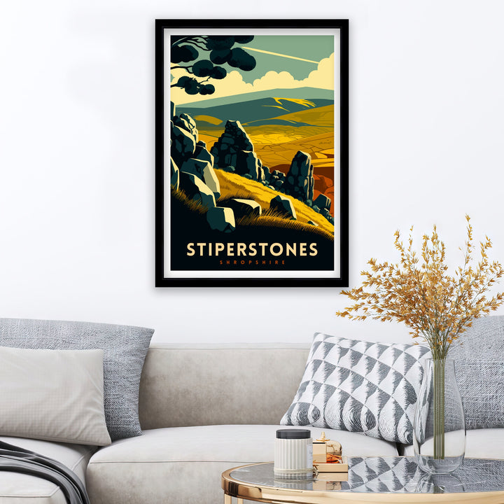 Stiperstones Travel Poster Stiperstones Wall Art Stiperstones Home Living Decor Stiperstones Illustration Travel Poster Gift Shropshire Hills