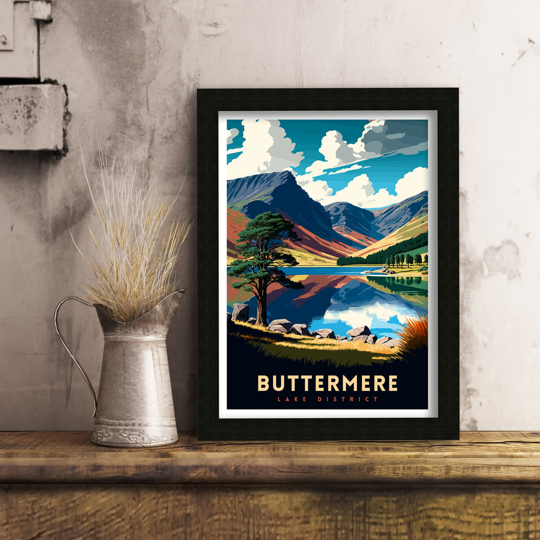 Buttermere Lake District Travel Poster Buttermere Wall Art Buttermere Home Decor Buttermere Illustration Travel Poster Gift for Lake District