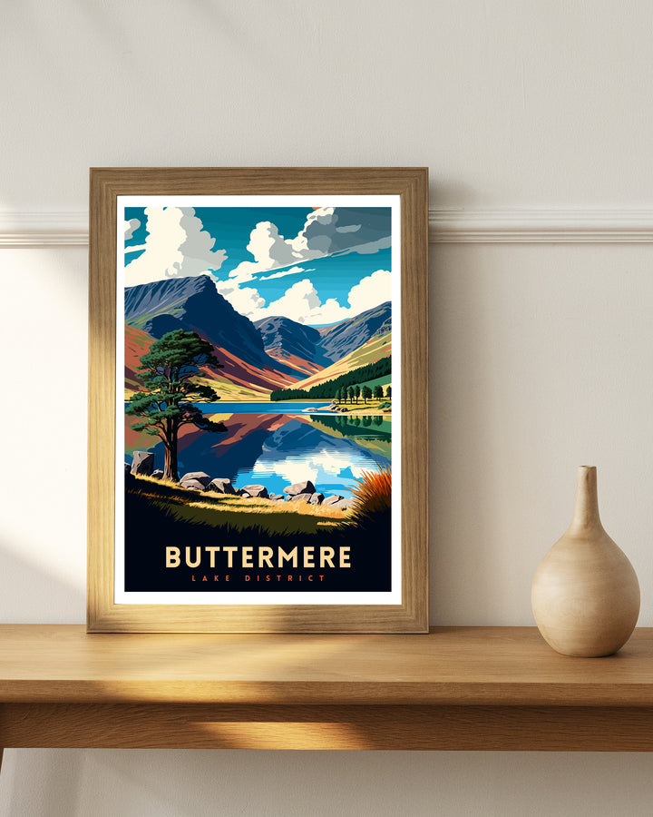 Buttermere Lake District Travel Poster Buttermere Wall Art Buttermere Home Decor Buttermere Illustration Travel Poster Gift for Lake District