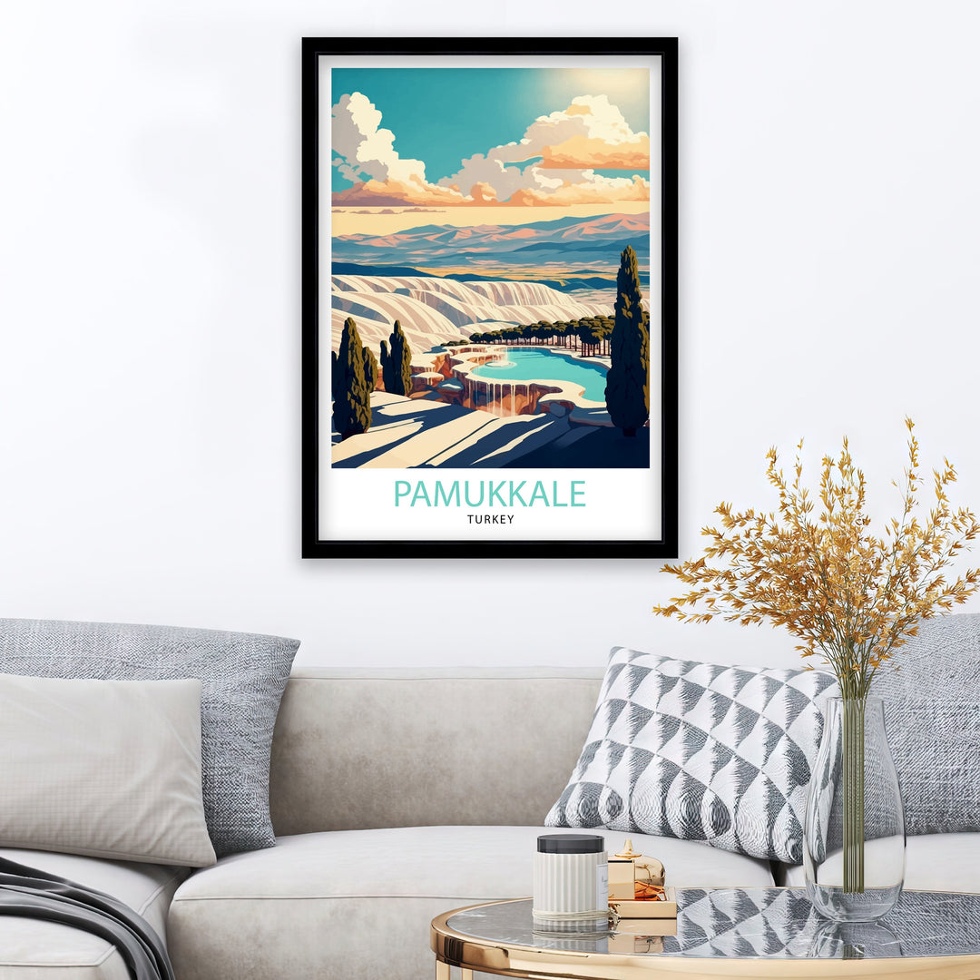 Pamukkale Turkey Travel Poster Pamukkale Wall Decor Pamukkale Poster Turkey Travel Posters Pamukkale Art Poster Pamukkale Illustration