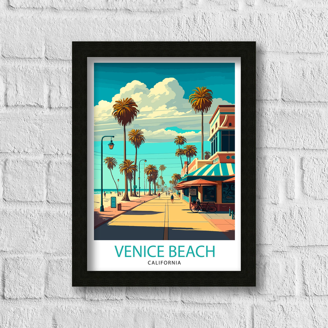 Venice Beach California Travel Poster Venice Beach Wall Art Venice Beach Home Decor Venice Beach Illustration Travel Poster Gift for Venice