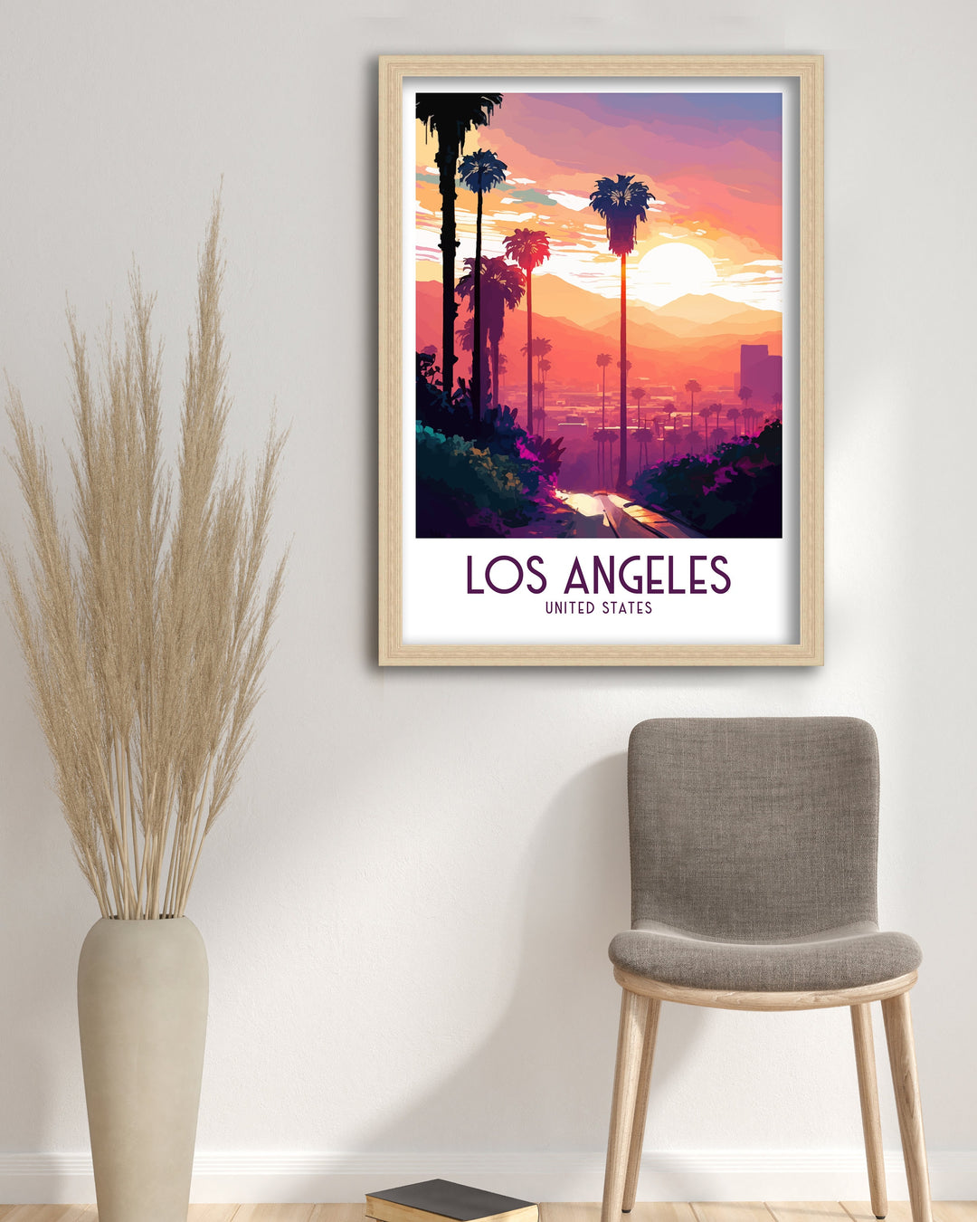 Los Angeles Travel Poster LA Wall Decor California Home Living Decor LA Illustration Travel Poster Gift for LA, California Home Decor