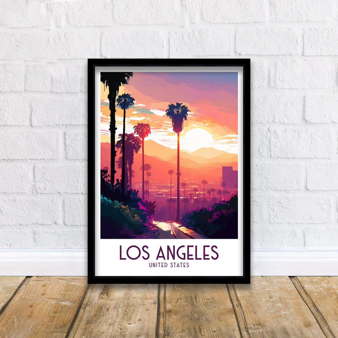 Los Angeles Travel Poster LA Wall Decor California Home Living Decor LA Illustration Travel Poster Gift for LA, California Home Decor