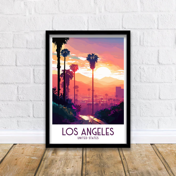 Los Angeles Travel Poster LA Wall Decor California Home Living Decor LA Illustration Travel Poster Gift for LA, California Home Decor