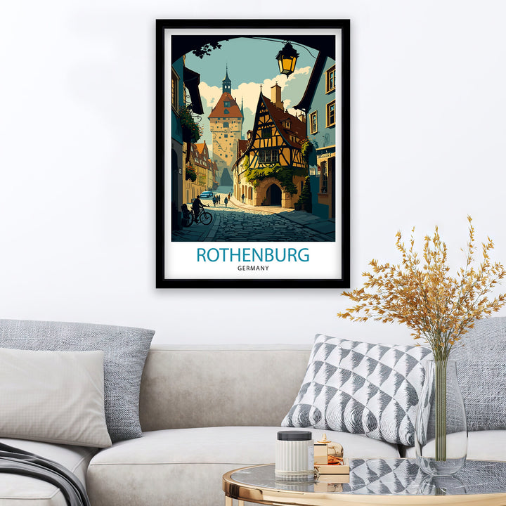 Rothenburg Travel Print Rothenburg Wall Art Rothenburg Illustration Rothenburg Travel Poster Rothenburg Germany Home Decor Rothenburg