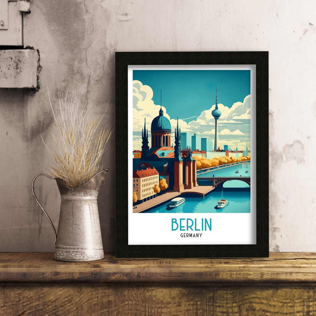 Berlin Germany Travel Poster Berlin Wall Decor Germany Travel Poster Berlin Illustration Berlin Wall Art Berlin Gift Germany Home Decor