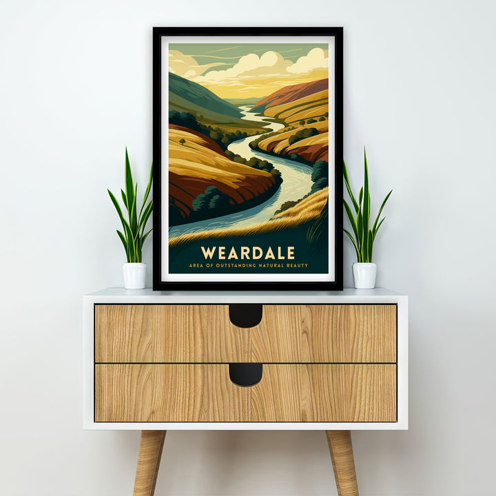 Weardale North Pennies Travel Poster North Pennies Wall Art England Poster Weardale Illustration Travel Gift for England Weardale Home Decor
