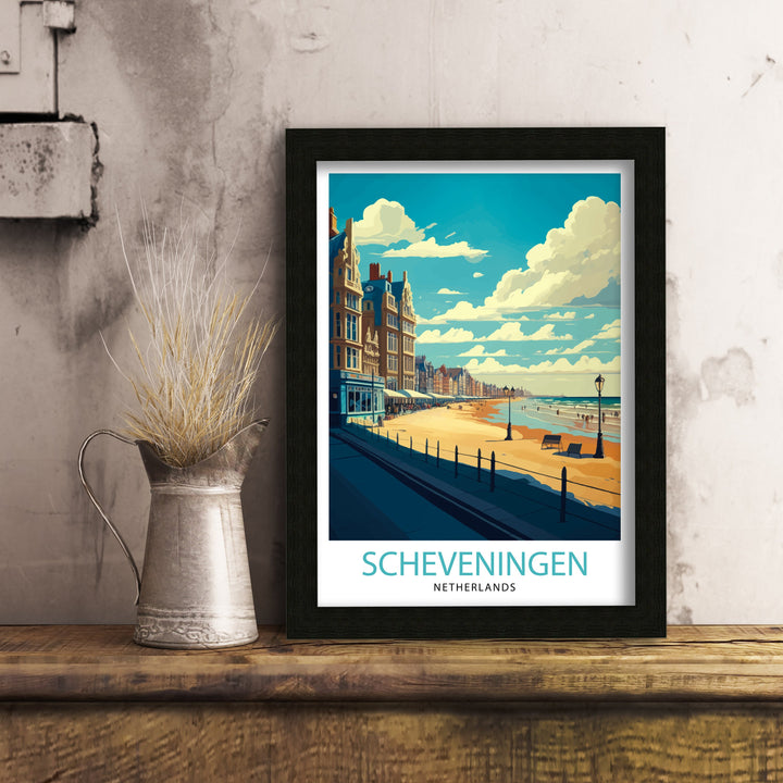 Scheveningen Netherlands Travel Poster Scheveningen Wall Decor Scheveningen Poster Netherlands Travel Posters Scheveningen Art Poster