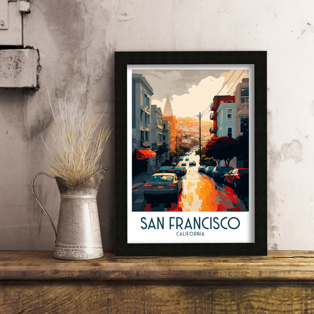 San Francisco Travel Poster San Francisco Wall Art California Home Decor San Francisco Illustration Travel Poster Golden Gate Bridge Poster