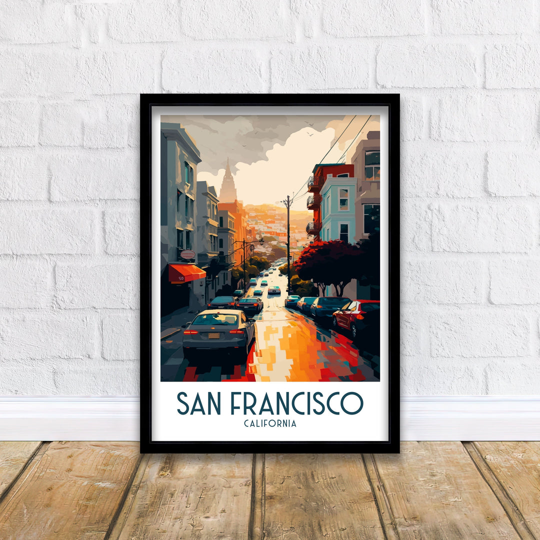 San Francisco Travel Poster San Francisco Wall Art California Home Decor San Francisco Illustration Travel Poster Golden Gate Bridge Poster