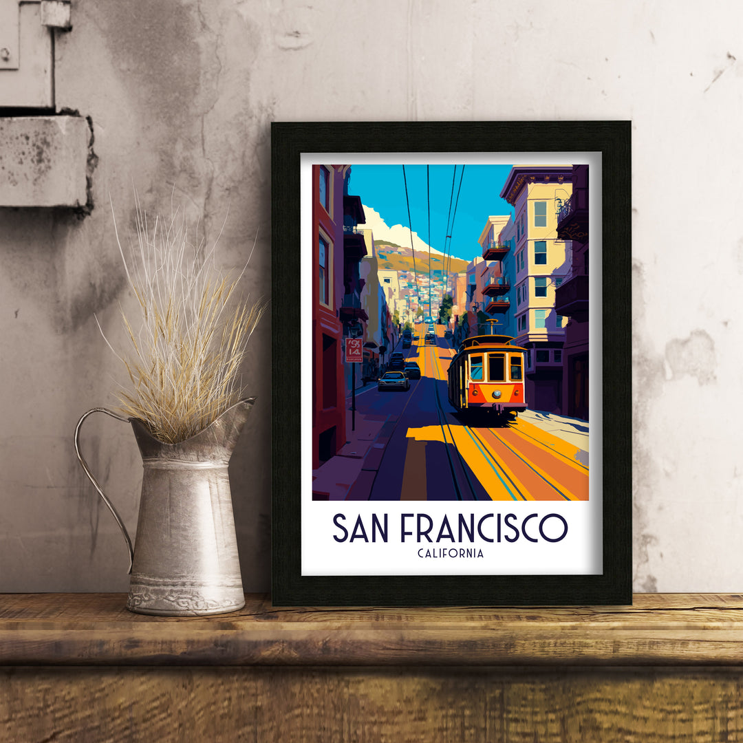 San Francisco Travel Poster San Francisco Wall Art California Home Decor San Francisco Illustration Travel Poster Golden Gate Bridge Poster