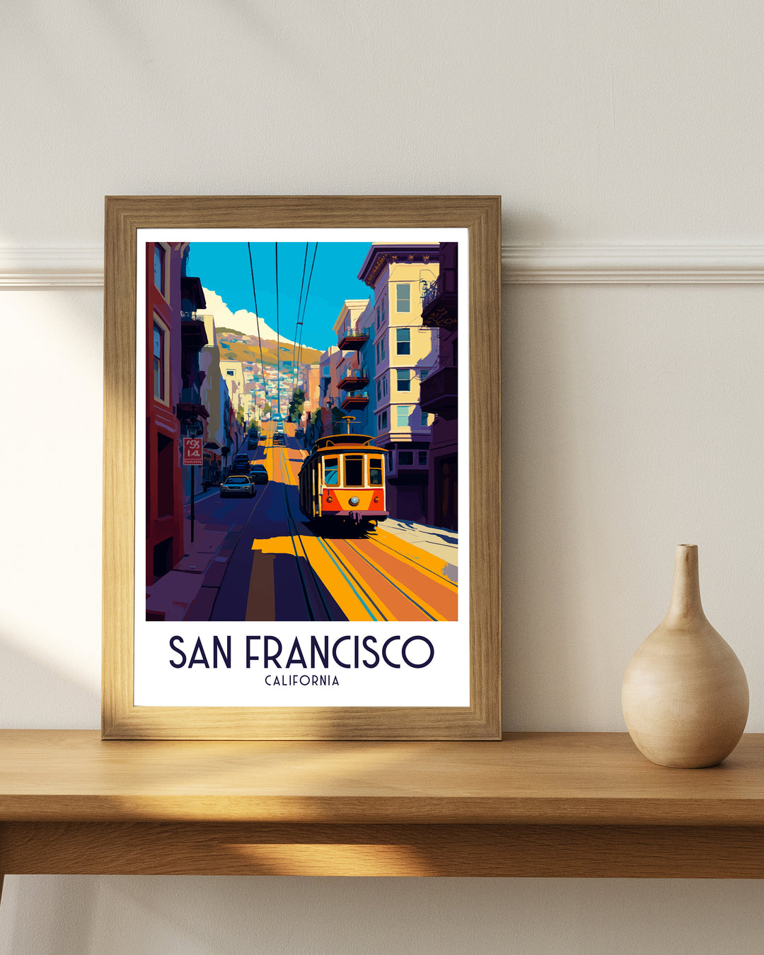 San Francisco Travel Poster San Francisco Wall Art California Home Decor San Francisco Illustration Travel Poster Golden Gate Bridge Poster