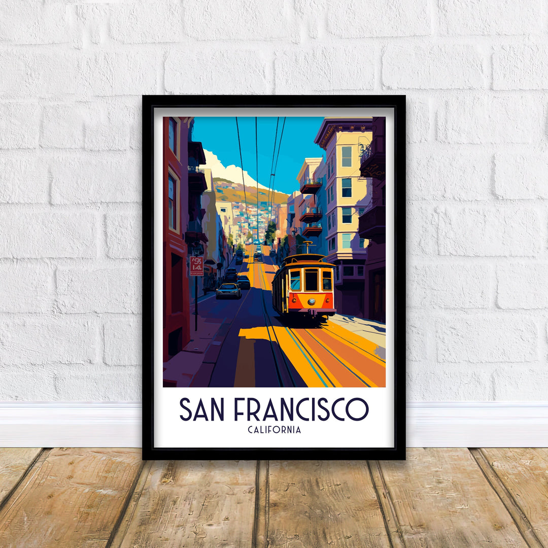 San Francisco Travel Poster San Francisco Wall Art California Home Decor San Francisco Illustration Travel Poster Golden Gate Bridge Poster