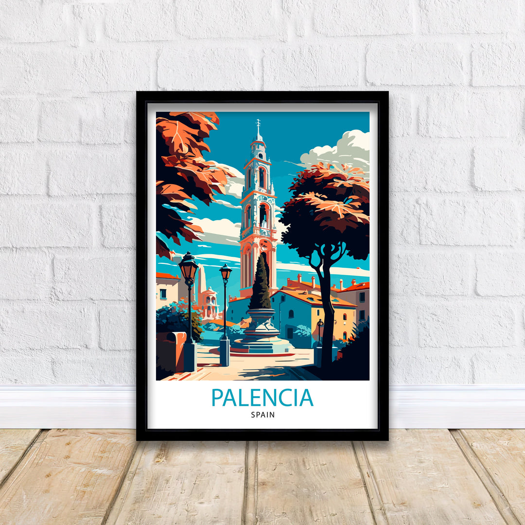 Palencia Spain Travel Print Palencia Wall Art Palencia Poster Spain Travel Prints Palencia Art Print Palencia Illustration Palencia