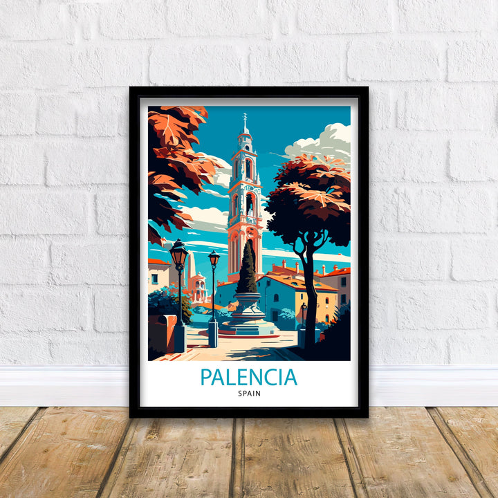 Palencia Spain Travel Print Palencia Wall Art Palencia Poster Spain Travel Prints Palencia Art Print Palencia Illustration Palencia