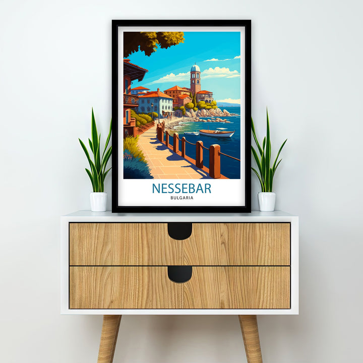 Nessebar Bulgaria Travel Poster Nessebar Wall Decor Nessebar Home Living Decor Nessebar Illustration Travel Poster Gift For Nessebar