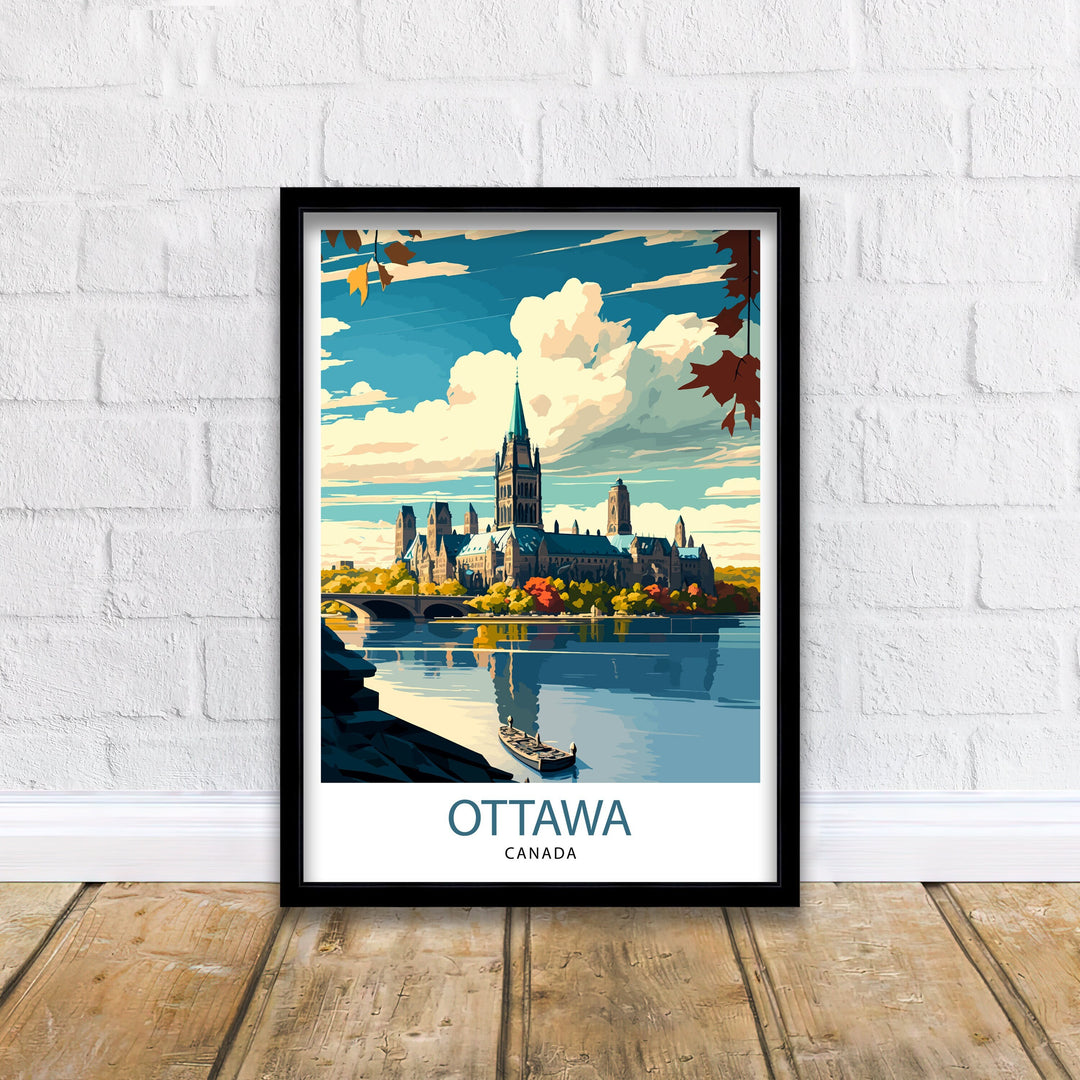 Ottawa Canada Travel Poster Ottawa Wall Art Ottawa Illustration Travel Poster Canada Home Decor Gift for Ottawa Lovers