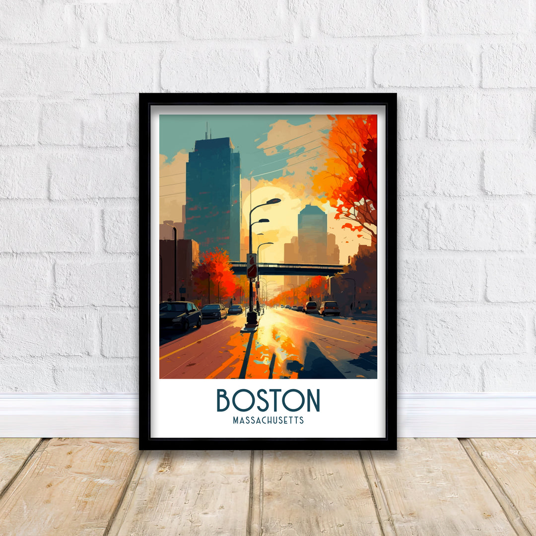 Boston Travel Poster Boston Wall Art Boston Illustration Boston Poster Boston Home Decor Boston Gift Boston Art