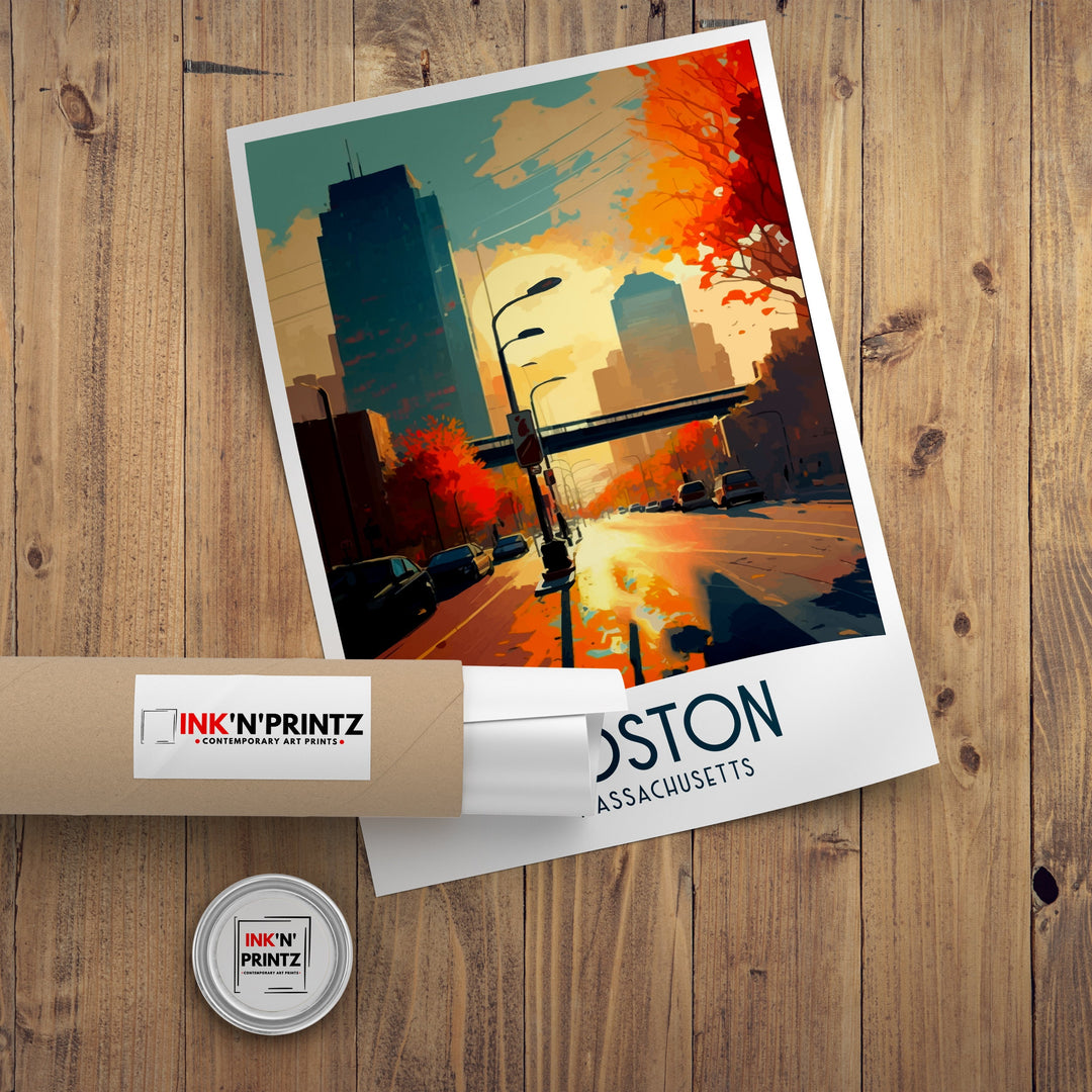 Boston Travel Poster Boston Wall Art Boston Illustration Boston Poster Boston Home Decor Boston Gift Boston Art